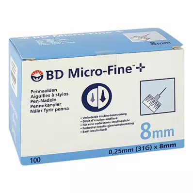 BD Mikrojemné + 8mm jehly 0,25x8mm, 100 ks