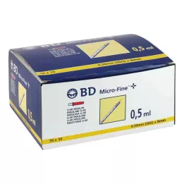 BD MICRO-FINE+ Inzulinspr.0,5 ml U40 8 mm, 100X0,5 ml