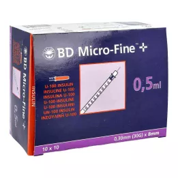 BD MICRO-FINE+ Inzulinspr.0,5 ml U100 8 mm, 100X0,5 ml