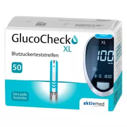 GLUCOCHECK XL Testovací proužky na glukózu v krvi, 50 ks