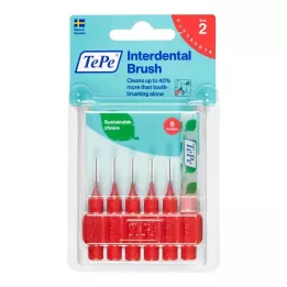 TEPE Mezizubní kartáček Original 0,5 mm ISO 2 červené, 6 ks