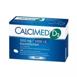 CALCIMED D3 500 mg/1000 I.U. Žvýkací tablety, 48 ks