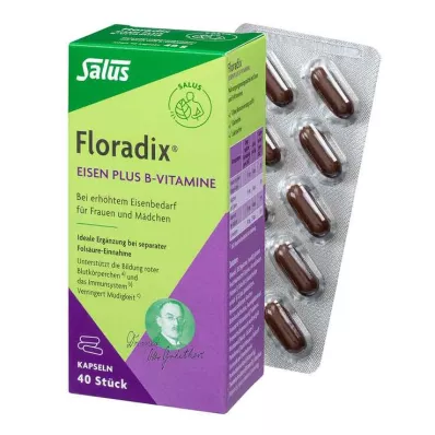 FLORADIX Železo plus vitamíny skupiny B, 40 ks