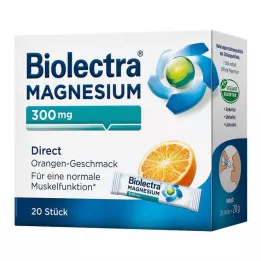 BIOLECTRA Hořčík 300 mg Direct Orange Sticks, 20 ks
