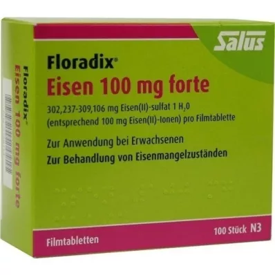FLORADIX Železo 100 mg forte potahované tablety, 100 ks