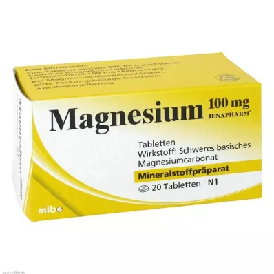 Hořčík 100 mg Jenapharm tablety, 20 ks Hořčík 100 mg Jenapharm tablety, 20 ks