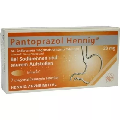 PANTOPRAZOL Hennig b.Sodbrennen 20 mg msr.Tabl., 7 ks