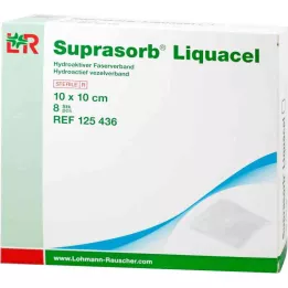 SUPRASORB Liquacel hydroakt.Faserverb.10x10 cm, 8 ks
