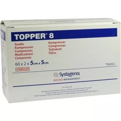 TOPPER 8 Compr.5x5 cm sterilní, 60X2 St