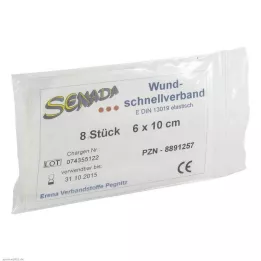 SENADA Rychlý obvaz na rány 6x10 cm, 8 ks