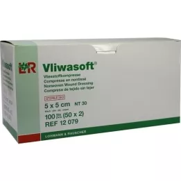 VLIWASOFT Fleecové kompresy 5x5 cm sterilní 6l., 50X2 ks