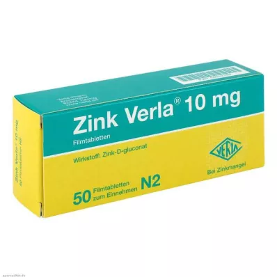 Zinc Verla® 10 mg potahované tablety, 50 ks
