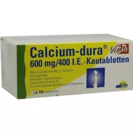 CALCIUM DURA Vit D3 600 mg/400 I.U. Žvýkací tablety, 120 ks