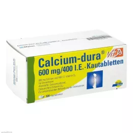 CALCIUM DURA Vit D3 600 mg/400 I.U. Žvýkací tablety, 120 ks