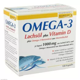 OMEGA-3 LACHSÖL plus Vit.D plus Omega-3 conc.cps., 100 ks