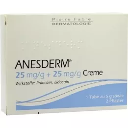 ANESDERM 25 mg/g + 25 mg/g krému + 2 náplasti, 5 g