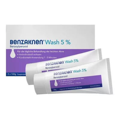 BENZAKNEN Promývací 5% suspenze, 2x100 g