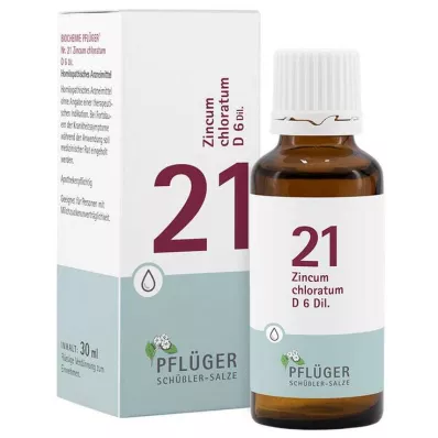 Biochemie Pflueger 21 Zincum chloratum D 6 kapek, 30 ml