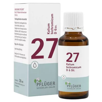 Biochemie Pflueger 27 Kalium bichromicum D 6 kapek, 30 ml