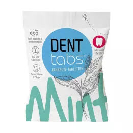 DENTTABS Tablety na zubní kartáček stévie - máta s fluoridem, 125 ks