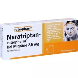 NARATRIPTAN-ratiopharm na migrénu potahované tablety, 2 ks