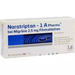 NARATRIPTAN-1A Pharma na migrénu 2,5 mg potahované tablety, 2 ks