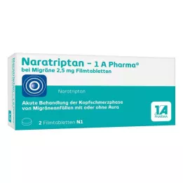 NARATRIPTAN-1A Pharma na migrénu 2,5 mg potahované tablety, 2 ks