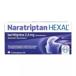 NARATRIPTAN HEXAL pro migrénu 2,5 mg potahované tablety, 2 ks