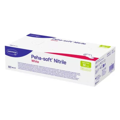 Peha Soft nitrilové bílé vyšetřovací rukavice bezpudrové nesterilní M, 100 kusů