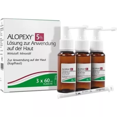 ALOPEXY 5% roztok pro aplikaci na kůži, 3x60 ml