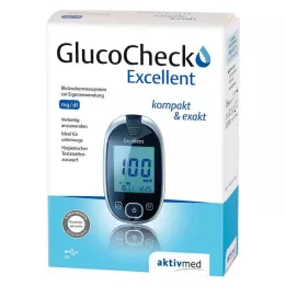 GLUCOCHECK Vynikající sada glukometrů pro měření hladiny glukózy v krvi mg/dl, 1 ks