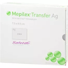 MEPILEX Transfer Ag pěnový obvaz 7,5x8,5 cm ster., 10 ks