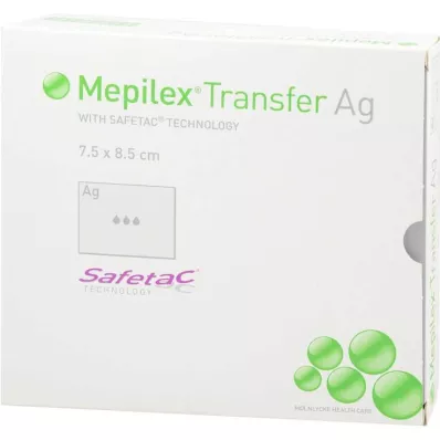 MEPILEX Transfer Ag pěnový obvaz 7,5x8,5 cm ster., 10 ks