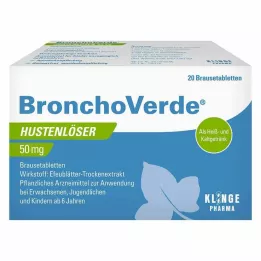 BRONCHOVERDE Expektorans na kašel 50 mg šumivé tablety, 20 ks
