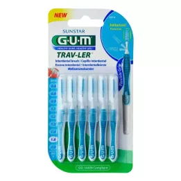 GUM TRAV-LER 1,6mm jedlové modré mezizubní+6kapslí, 6 ks