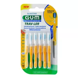 GUM TRAV-LER 1,3mm jedlové žluté mezizubní+6kapslí, 6 ks