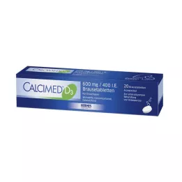 CALCIMED D3 600 mg/400 I.U. Šumivé tablety, 20 ks