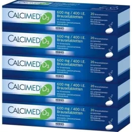 CALCIMED D3 600 mg/400 I.U. Šumivé tablety, 100 ks