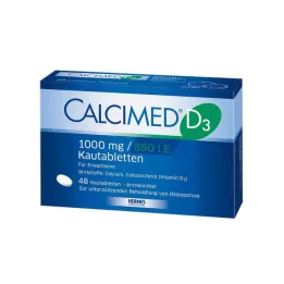CALCIMED D3 1000 mg/880 I.U. Žvýkací tablety, 48 ks