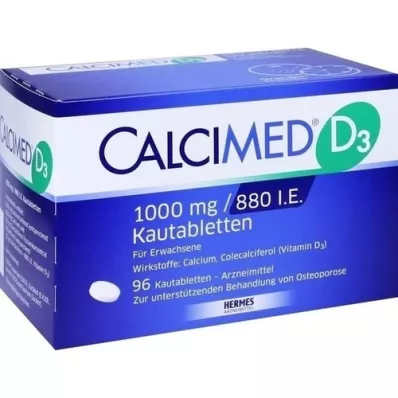 CALCIMED D3 1000 mg/880 I.U. Žvýkací tablety, 96 ks
