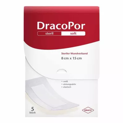 DRACOPOR Obvaz na rány 8x15 cm sterilní, 5 ks