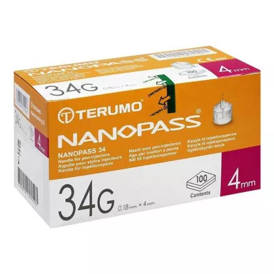 Terumo Nanopass 34 Pen kanyla 34G 0,18x4mm, 100 kusů