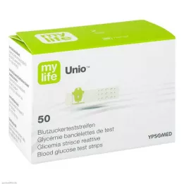 MYLIFE Testovací proužky na glukózu v krvi Unio, 50 ks