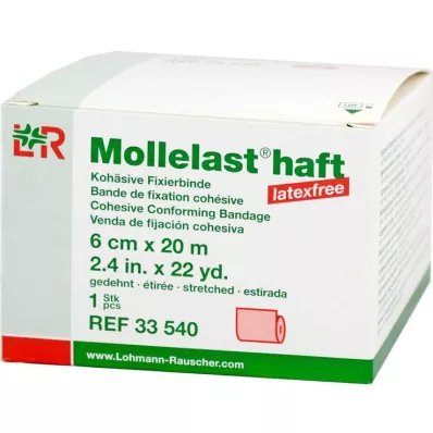 Mollelast lepidlo bez latexu 6cmx20m natažené červené, 1 kus