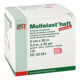 MOLLELAST samolepicí obvazy bez latexu 8 cmx20 m červené, 1 ks