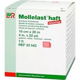 MOLLELAST samolepicí obvazy bez latexu 10 cmx20 m červené, 1 ks