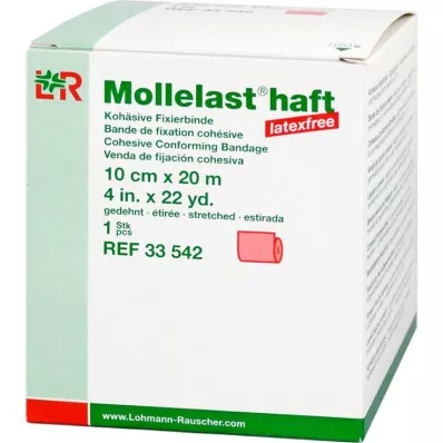 Mollelast lepidlo bez latexu 10cmx20m natažené červené, 1 kus