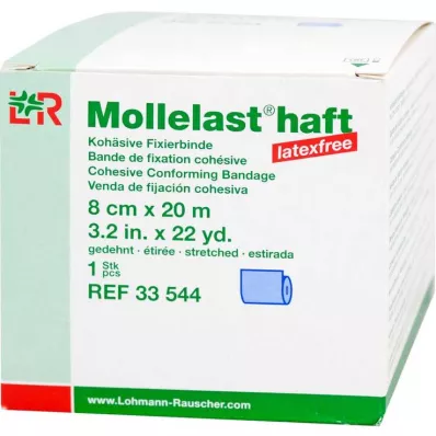Mollelast lepidlo bez latexu 8cmx20m natažené modré, 1 ks
