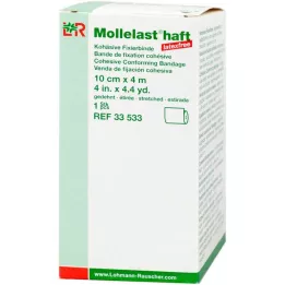 MOLLELAST samolepicí obvazy bez latexu 10 cmx4 m bílé, 1 ks