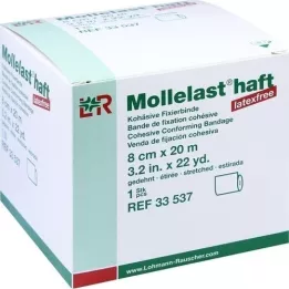 MOLLELAST samolepicí obvazy bez latexu 8 cmx20 m bílé, 1 ks